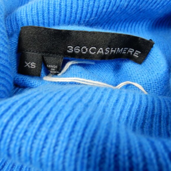 360 CASHMERE Joana Turtleneck Sweater DRESS XS Blue 100% Cashmere Knit NEW - Picture 6 of 8